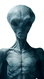 Grey Alien Torso Vinyl Car Decal Sticker – Waterproof & UV-Resistant 