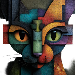 Geometric Cat Art V2 Vinyl Car Decal Sticker – Waterproof & UV-Resistant 