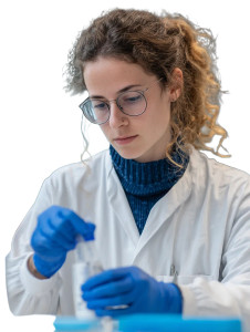 Female Scientist Examining V2 Vinyl Car Decal Sticker – Waterproof & UV-Resistant Female Scientist Examining V2 Vinyl Car Decal Sticker – Waterproof & UV-Resistant