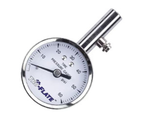 Tru Flate Professional Dial Tire Pressure Gauge | Analog Display | 4-140 PSI | Steel Casing | RELEASE Valve