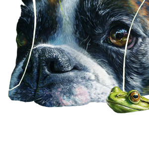 Puppy Meets Frog Vinyl Car Decal Sticker – Waterproof & UV-Resistant Puppy Meets Frog Vinyl Car Decal Sticker – Waterproof & UV-Resistant