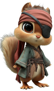 Pirate Squirrel V2 Vinyl Car Decal Sticker – Waterproof & UV-Resistant 