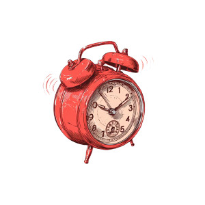 Red Alarm Clock V2 Vinyl Car Decal Sticker – Waterproof & UV-Resistant 