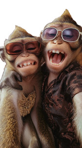 Monkey Party Selfie Vinyl Car Decal Sticker – Waterproof & UV-Resistant 