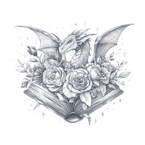 Feminine Dragon Illustration Vinyl Car Decal Sticker – Waterproof & UV-Resistant 