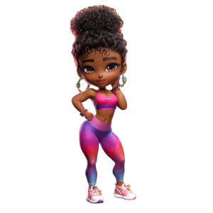 Chibi Bratz Fitness Vinyl Car Decal Sticker – Waterproof & UV-Resistant Chibi Bratz Fitness Vinyl Car Decal Sticker – Waterproof & UV-Resistant