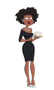 Cartoon Woman With Cake Vinyl Car Decal Sticker – Waterproof & UV-Resistant 