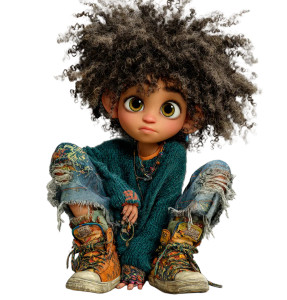 Afro Toddler Portrait Vinyl Car Decal Sticker – Waterproof & UV-Resistant 