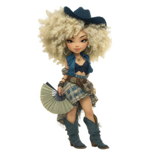 Chibi Cowgirl Vinyl Car Decal Sticker – Waterproof & UV-Resistant Chibi Cowgirl Vinyl Car Decal Sticker – Waterproof & UV-Resistant