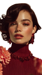 Cinematic Floral Portrait Vinyl Car Decal Sticker – Waterproof & UV-Resistant 