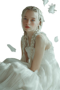 Ethereal Feather Maiden V2 Vinyl Car Decal Sticker – Waterproof & UV-Resistant 