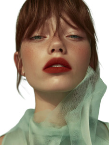 Freckled Model Portrait Vinyl Car Decal Sticker – Waterproof & UV-Resistant 