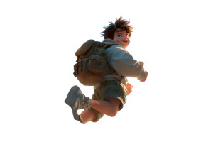 Excited Boy Running V2 Vinyl Car Decal Sticker – Waterproof & UV-Resistant 