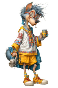 Anthropomorphic Wolf V3 Vinyl Car Decal Sticker – Waterproof & UV-Resistant 