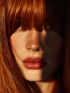 Glamorous Redhead Portrait Vinyl Car Decal Sticker – Waterproof & UV-Resistant 