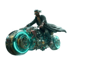 Cyberpunk Motorcycle Rider V3 Vinyl Car Decal Sticker – Waterproof & UV-Resistant 