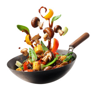 Stir-Fry Wok Vinyl Car Decal Sticker – Waterproof & UV-Resistant 