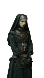 Veiled Medieval Woman Vinyl Car Decal Sticker – Waterproof & UV-Resistant 