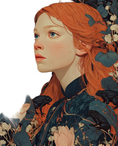 Orange-Haired Girl Vinyl Car Decal Sticker – Waterproof & UV-Resistant 