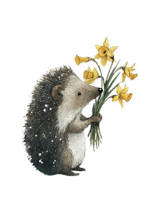 Snowy Hedgehog Bouquet V2 Vinyl Car Decal Sticker – Waterproof & UV-Resistant 
