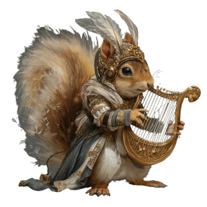 Pirate Squirrel Musician Vinyl Car Decal Sticker – Waterproof & UV-Resistant 