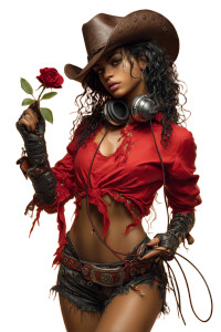 Black Cow Girl Vinyl Car Decal Sticker – Waterproof & UV-Resistant 