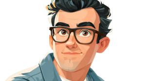 Intellectual Young Man Vinyl Car Decal Sticker – Waterproof & UV-Resistant 