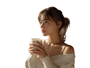 Japanese Woman Café Vinyl Car Decal Sticker – Waterproof & UV-Resistant 