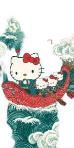 Hello Kitty Rowing Vinyl Car Decal Sticker – Waterproof & UV-Resistant 