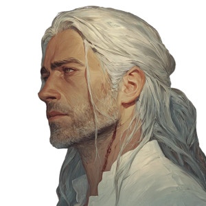 Silver-Haired Fantasy Man V2 Vinyl Car Decal Sticker – Waterproof & UV-Resistant 