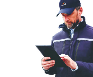 Fleet Manager With Tablet Vinyl Car Decal Sticker – Waterproof & UV-Resistant 