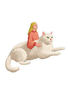 Blonde On White Cat Vinyl Car Decal Sticker – Waterproof & UV-Resistant 