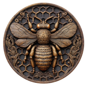 Honey Bee Relief Vinyl Car Decal Sticker – Waterproof & UV-Resistant 