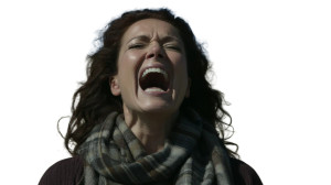 Energized Woman Screaming Vinyl Car Decal Sticker – Waterproof & UV-Resistant 