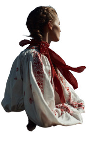 Ukrainian Traditional Attire Vinyl Car Decal Sticker – Waterproof & UV-Resistant 