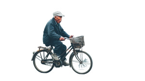 Grandpa On Bicycle Vinyl Car Decal Sticker – Waterproof & UV-Resistant 