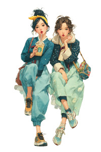 Fashionable Hanbok Duo Vinyl Car Decal Sticker – Waterproof & UV-Resistant Fashionable Hanbok Duo Vinyl Car Decal Sticker – Waterproof & UV-Resistant