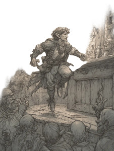 Halfling Bard Fleeing Vinyl Car Decal Sticker – Waterproof & UV-Resistant 