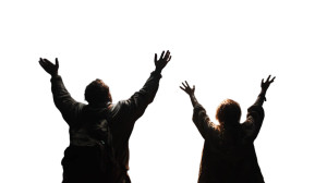 Excited Couple Celebration Vinyl Car Decal Sticker – Waterproof & UV-Resistant 