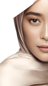 Elegant Hijab Portrait Vinyl Car Decal Sticker – Waterproof & UV-Resistant 