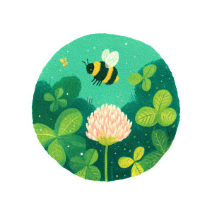 Bee On Clover Vinyl Car Decal Sticker – Waterproof & UV-Resistant 