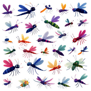 Cartoon Mosquitoes Vinyl Car Decal Sticker – Waterproof & UV-Resistant 