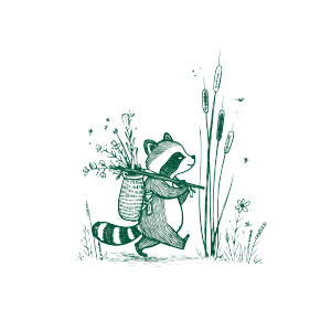 Cartoon Raccoon Wanderer Vinyl Car Decal Sticker – Waterproof & UV-Resistant 