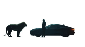 Lion And Car Vinyl Car Decal Sticker – Waterproof & UV-Resistant 