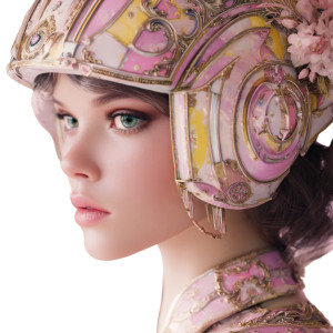 Robotic Baroque Girl V6 Vinyl Car Decal Sticker – Waterproof & UV-Resistant 