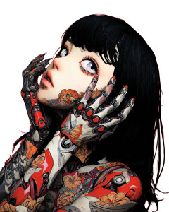 Cyberpunk Girl V36 Vinyl Car Decal Sticker – Waterproof & UV-Resistant 