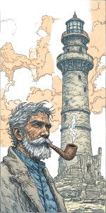 Lighthouse Warden Vinyl Car Decal Sticker – Waterproof & UV-Resistant 