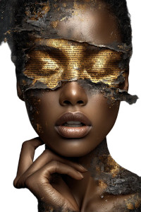Golden Veiled Portrait Vinyl Car Decal Sticker – Waterproof & UV-Resistant Golden Veiled Portrait Vinyl Car Decal Sticker – Waterproof & UV-Resistant