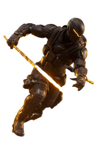 Cyber-Soldier With Staff Vinyl Car Decal Sticker – Waterproof & UV-Resistant 