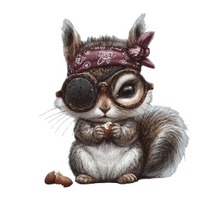 Squirrel With Eyepatch V2 Vinyl Car Decal Sticker – Waterproof & UV-Resistant 